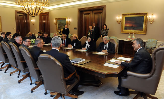 Senator Haji Muhammad Adeel and members of his delegation in a meeting with Turkish President Abdullah Gul on 6 December 2012.