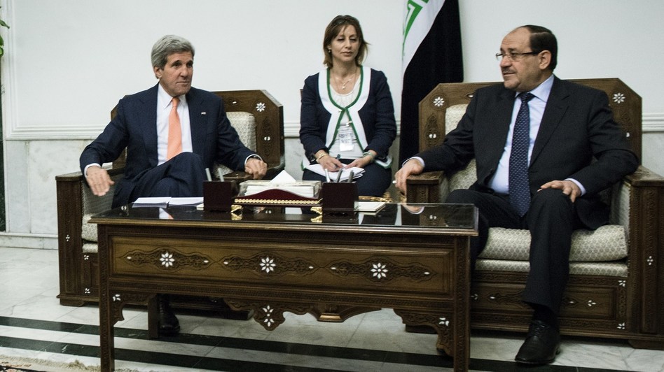 kerry meets with al maliki in baghdad